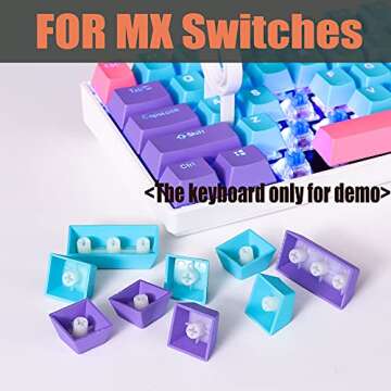 Vibrant GTSP 61 Keycaps for Mechanical Keyboards