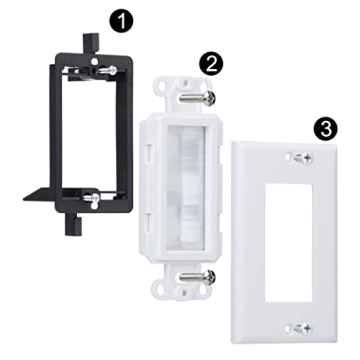 Wi4You Brush Wall Plate for Low Voltage Cable Management