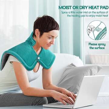 IZZUBIZ Neck Shoulder Heating Pad for Pain Relief