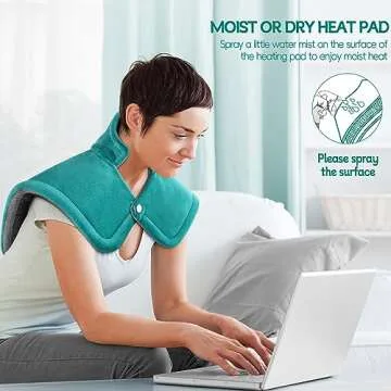IZZUBIZ Neck Shoulder Heating Pad for Pain Relief