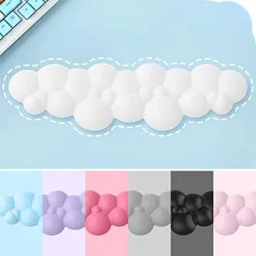 Gaming Keyboard Wrist Rest Pad,Memory Foam Keyboard Palm Rest, Ergonomic Hand Rest for Computer Keyboard,Laptop,Mac,Lightweight for Easy Typing Pain Relief-White