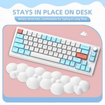 Gaming Keyboard Wrist Rest Pad,Memory Foam Keyboard Palm Rest, Ergonomic Hand Rest for Computer Keyboard,Laptop,Mac,Lightweight for Easy Typing Pain Relief-White