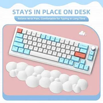Gaming Keyboard Wrist Rest Pad,Memory Foam Keyboard Palm Rest, Ergonomic Hand Rest for Computer Keyboard,Laptop,Mac,Lightweight for Easy Typing Pain Relief-White