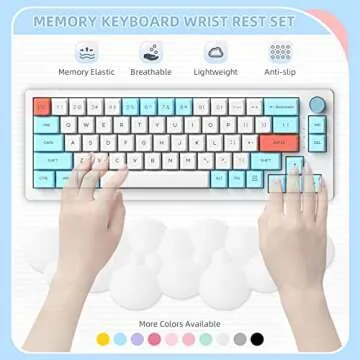 Gaming Keyboard Wrist Rest Pad,Memory Foam Keyboard Palm Rest, Ergonomic Hand Rest for Computer Keyboard,Laptop,Mac,Lightweight for Easy Typing Pain Relief-White