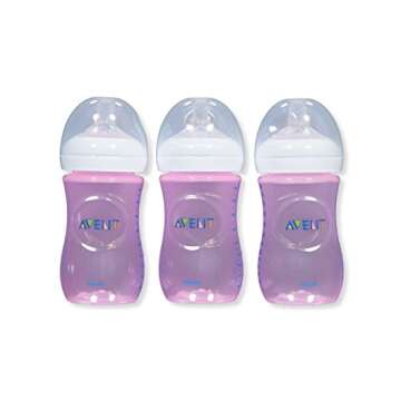 Philips Avent SCF013/38 Natural Baby Bottle, Pink, 9oz, 3pk