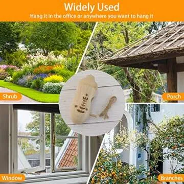 OROGHT Hummingbird House - Natural Wooden Hummingbird Houses for Outside Hanging, Gardening Gifts Home Decoration 3 Packs