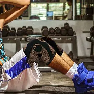 JIUFENTIAN Copper Knee Brace for Arthritis Pain and Support-Copper Knee Sleeve for knee pain Compression sleeve for Sports, Workout, Knee Pain Relief-Single(Large)