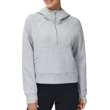 Stylish Half Zip Fleece Hoodie for Women