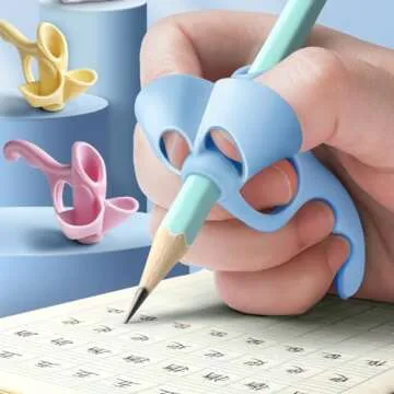 Artilife 4 Pieces Pencil Grips Trainer for Both Left-Handed and Right-Handed, Kids Handwriting Aid Correction Tool for Preschool Homeschool Kindergarten Classroom