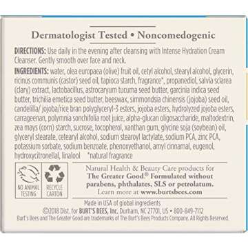 Burt's Bees Intense Hydration Night Cream, Moisturizing Night Lotion, 1.8 Oz (Package May Vary)