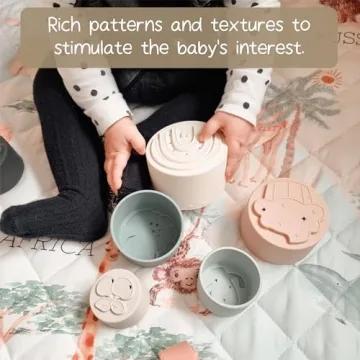 Moonkie Stacking Cups Toy for 6+ Months Fun Learning