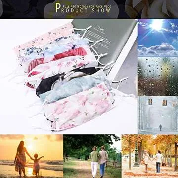 Finrezio 8Pcs UV Neck Gaiters for Women Silk Face Covers Bandanas Chiffon Floral Scarf Sun Protection Balaclavas Face Head Wrap Headwear Neck Covers Lightweight for Outdoor Sports