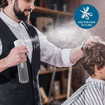 Hair Spray Misting Bottle - Ultra Fine Continuous Mist Sprayer For Hairstyling, Cleaning, Plants & Skin Care - By Beautify Beauties - Clear (Classic Edition) (10 Ounce 1 Pack)