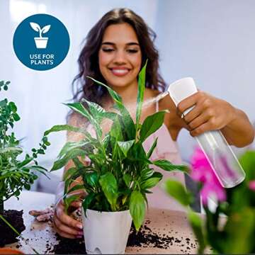 Hair Spray Misting Bottle - Ultra Fine Continuous Mist Sprayer For Hairstyling, Cleaning, Plants & Skin Care - By Beautify Beauties - Clear (Classic Edition) (10 Ounce 1 Pack)