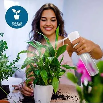 Hair Spray Misting Bottle - Ultra Fine Continuous Mist Sprayer For Hairstyling, Cleaning, Plants & Skin Care - By Beautify Beauties - Clear (Classic Edition) (10 Ounce 1 Pack)