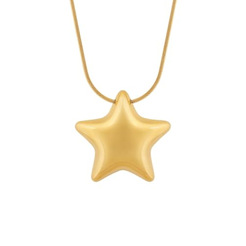 Sacina Y2K Gold-tone Star Necklace, Stainless Steel Star Necklace, Star Necklace for Women, Y2k Neck...