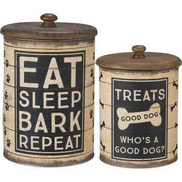 Rustic Treat Tin Set - 2-Piece, Brown & Black