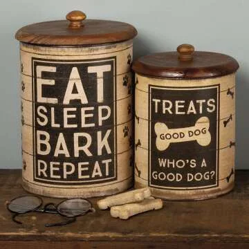 Rustic Treat Tin Set - 2-Piece, Brown & Black