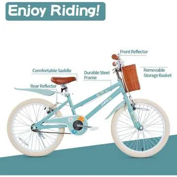 Girls Bike Ages 4-12 with Basket & Training Wheels
