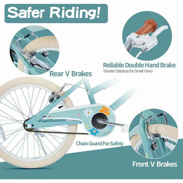 Girls Bike Ages 4-12 with Basket & Training Wheels