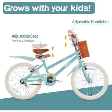 Girls Bike Ages 4-12 with Basket & Training Wheels