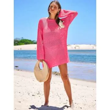 Prinbara Crochet Cover Up for Women Swimsuit Summer Bathing Suit 2025 Swim Hollow Out Bikini Swimwea...