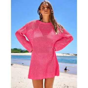 Prinbara Crochet Cover Up for Women Summer Beachwear