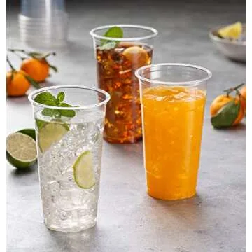 Elegant 32 Ounce Disposable PET Cups for Cold Drinks