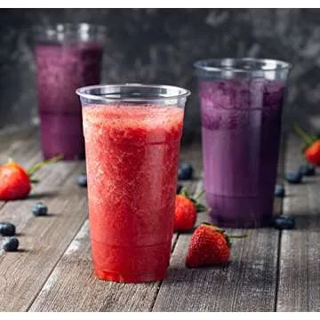 Elegant 32 Ounce Disposable PET Cups for Cold Drinks