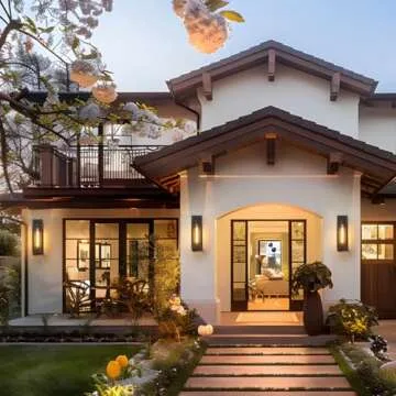 CRIRY Large Outdoor Exterior Wall Lights for House 2-Pack, 15.8'' Waterproof Matte Black Front Porch Lights, Rectangular Outdoor Wall Sconce Lantern for Patio Entryway Garage, Bulb Not Included