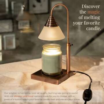 Hestia Adjustable Candle Warmer Lamp with Timer & Dimmable Light