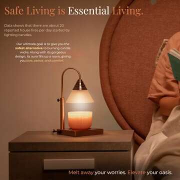 Hestia Adjustable Candle Warmer Lamp with Timer & Dimmable Light