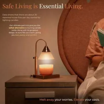 Hestia Adjustable Candle Warmer Lamp with Timer & Dimmable Light