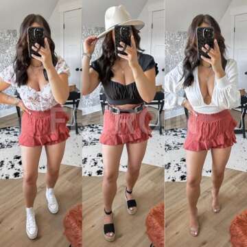 FRTROIN Fashion Mini Wrap Skirts for Women Summer