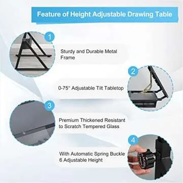 Waful Adjustable Drafting Table for Artists and Students