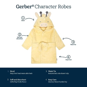 Gerber Baby Hooded Giraffe Bathrobe for Infants