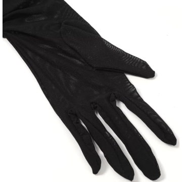 Hazhlko Women's Super Long Ruched Mesh Tulle Gloves