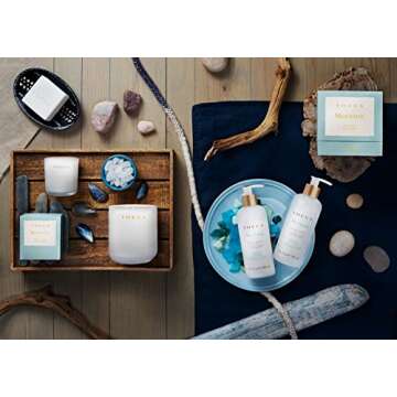 Tocca Salt Air & Cucumber Scented Candle - Frosted Glass, Hand-Poured Candle, 60 Hour Burn Time, 10 oz.