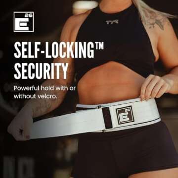 Self-Locking Weight Lifting Belt - Premium Weightlifting Belt for Serious Functional Fitness, Weight Lifting, and Olympic Lifting Athletes (Medium, White)