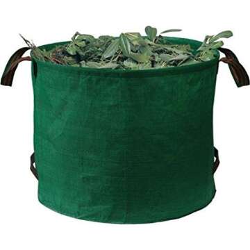 Bosmere G520 32 Gallon Reusable Garden Waste Bag, 23"x 18" Heavy Duty Collapsible Yard Waste Tip Bag...
