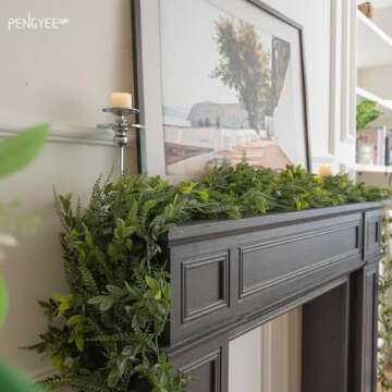 PENGYEE 6 Pack 5.57ft Artificial Greenery Garland, Leaf Garland for Room Decor, Garlands for Decorat...