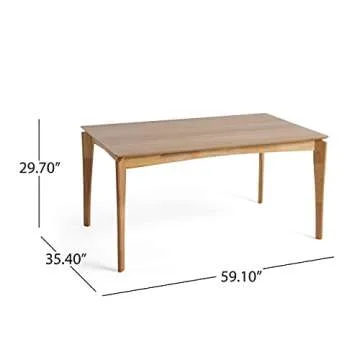 Christopher Knight Alma Dining Table, Mid-Century 6-Seater