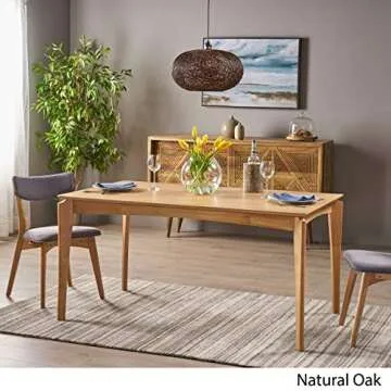 Christopher Knight Alma Dining Table, Mid-Century 6-Seater