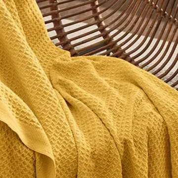Soft Bedsure Cotton Waffle Blanket - King Size Comfort
