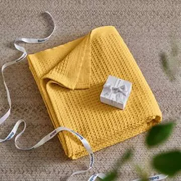 Soft Bedsure Cotton Waffle Blanket - King Size Comfort