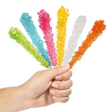 Candy Envy - Easter Rock Candy Sugar Sticks - 10 Indiv. Wrapped - Pastel Colors
