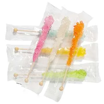 Candy Envy - Easter Rock Candy Sugar Sticks - 10 Indiv. Wrapped - Pastel Colors