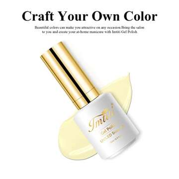 Imtiti Pastel Gel Nail Polish, 1 Pcs 0.5 Fl Oz Creme Light Yellow Gel Polish Soak Off LED UV Nail Ge...