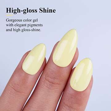 Imtiti Pastel Gel Nail Polish, 1 Pcs 0.5 Fl Oz Creme Light Yellow Gel Polish Soak Off LED UV Nail Gel Polish Neutral Spring Summer Easter Gel Nail Polish DIY Nail Art Starter Manicure Salon Gel Nail