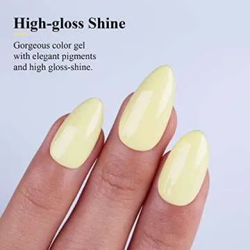 Imtiti Pastel Gel Nail Polish, 1 Pcs 0.5 Fl Oz Creme Light Yellow Gel Polish Soak Off LED UV Nail Gel Polish Neutral Spring Summer Easter Gel Nail Polish DIY Nail Art Starter Manicure Salon Gel Nail